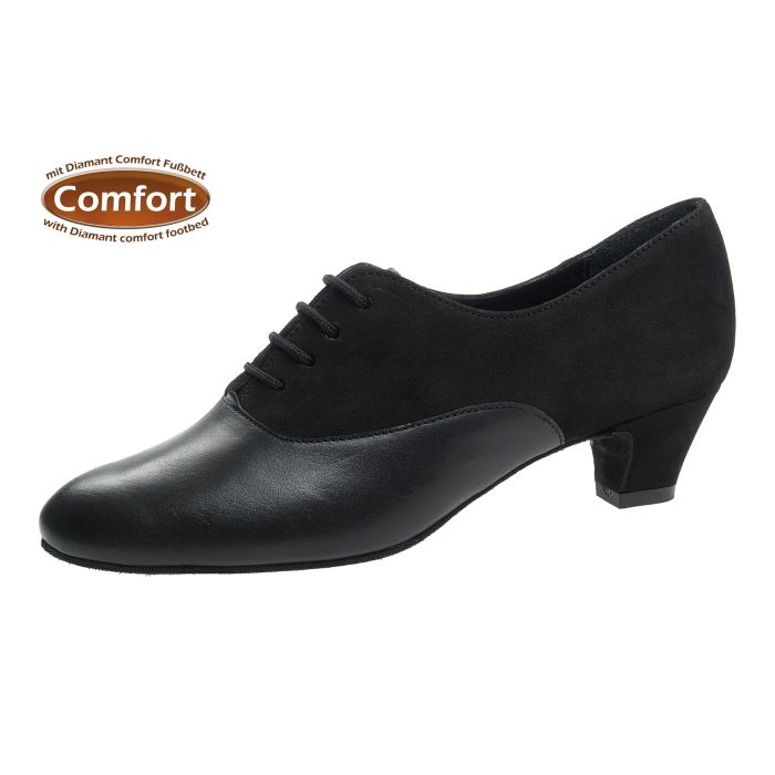 Diamant Damen Tanzschuh Trainer 060-047-070 schwarz Nappaleder / schwarz Velourleder