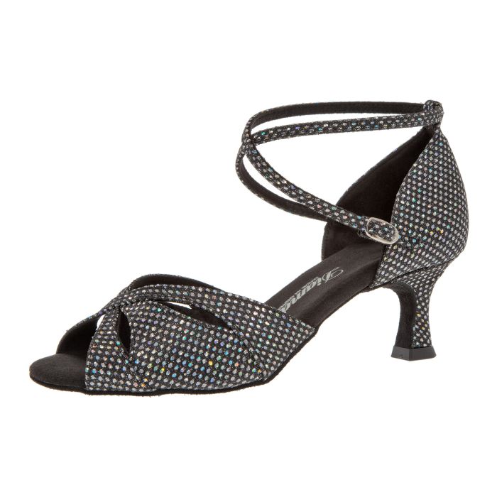 Diamant Damen Tanzschuh Latein 141-077-183 schwarz-silber Hologramm