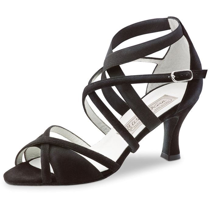 Werner Kern Damen Tanzschuh Elsa 6,5 Samtziege schwarz