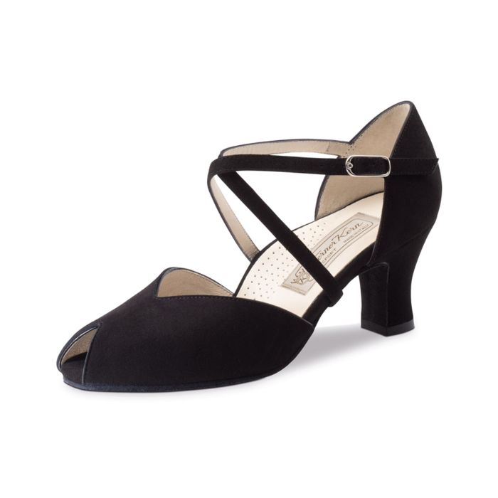Werner Kern Damen Tanzschuh Fatima 6 schwarz Samtziege