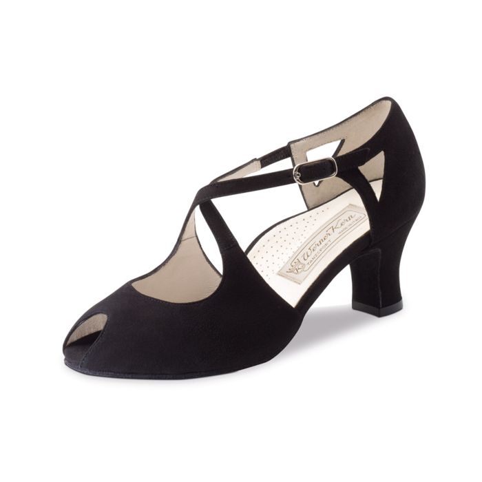 Werner Kern Damen Tanzschuh Georgia 6 Samtziege schwarz
