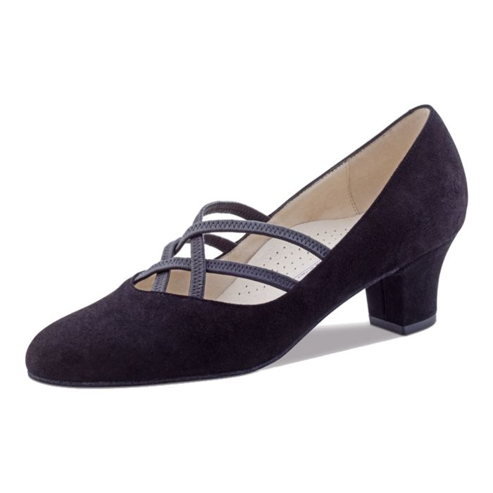 Werner Kern Damen Tanzschuh Ruby Samtziege schwarz