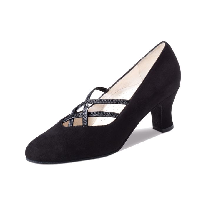Werner Kern Damen Tanzschuh Ruby Samtziege schwarz
