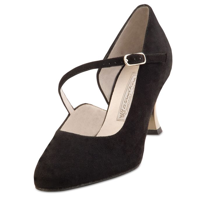 Werner Kern Damen Tanzschuh Sarah schwarz 6,4 Samtziege schwarz